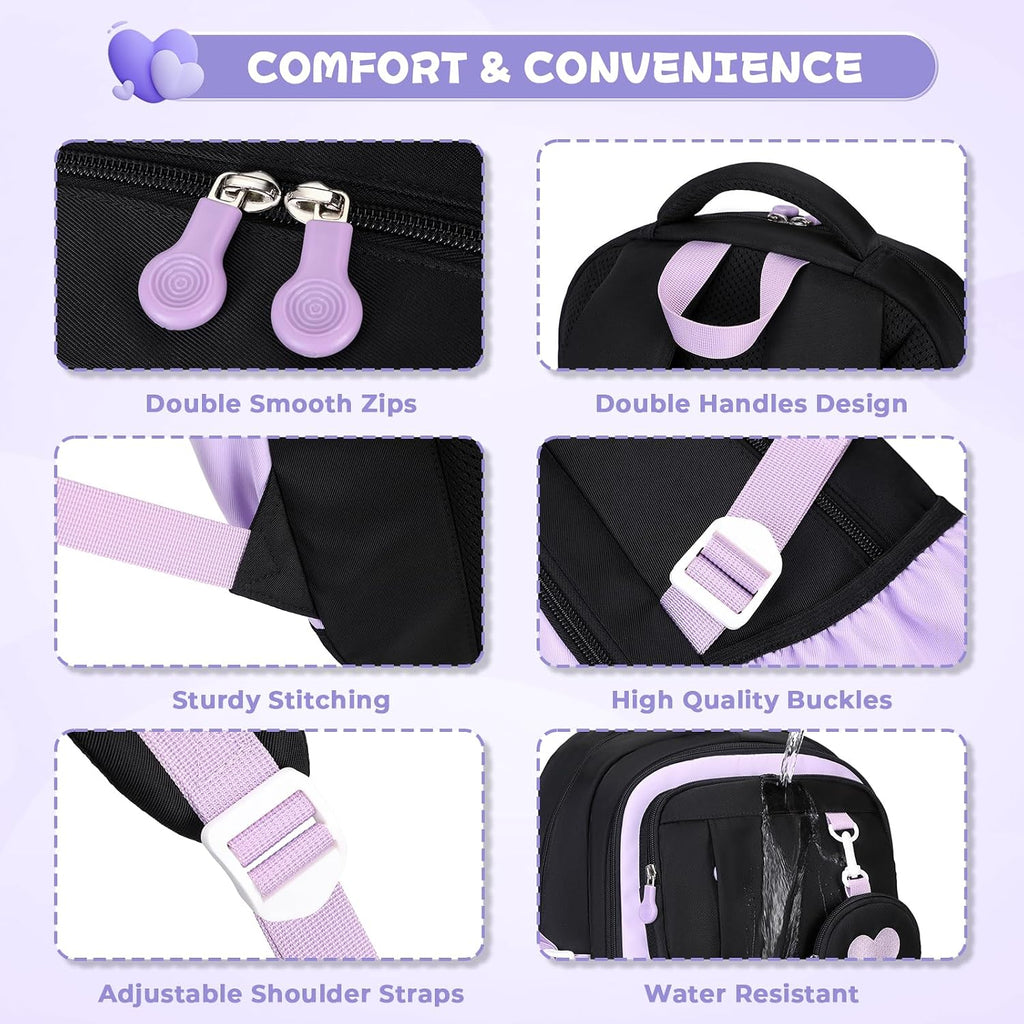 Girls Backpack, Kids Backpack For Girls, School Bag For Primary Elementary Teenage, Middle School Students Bookbag