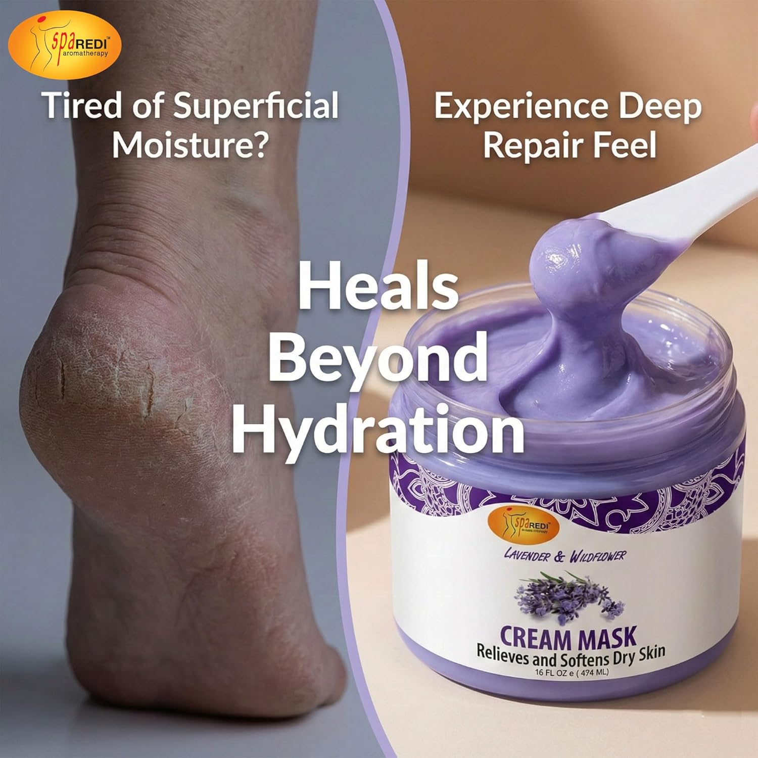 SPA REDI Deep Repair Skincare Mask | Multi-Action Pro & Home Skin Regeneration Treatment | Heals Beyond Hydration for Profoundly Silky-Smooth Skin & Lasting Cellular Repair 16 Oz