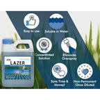 Liquid Harvest Lazer Blue - 32 Ounces - Concentrated Spray Pattern Indicator - Perfect Weed/ Fertilizer Marking Dye, Turf Mark And Blue Herbicide Marker
