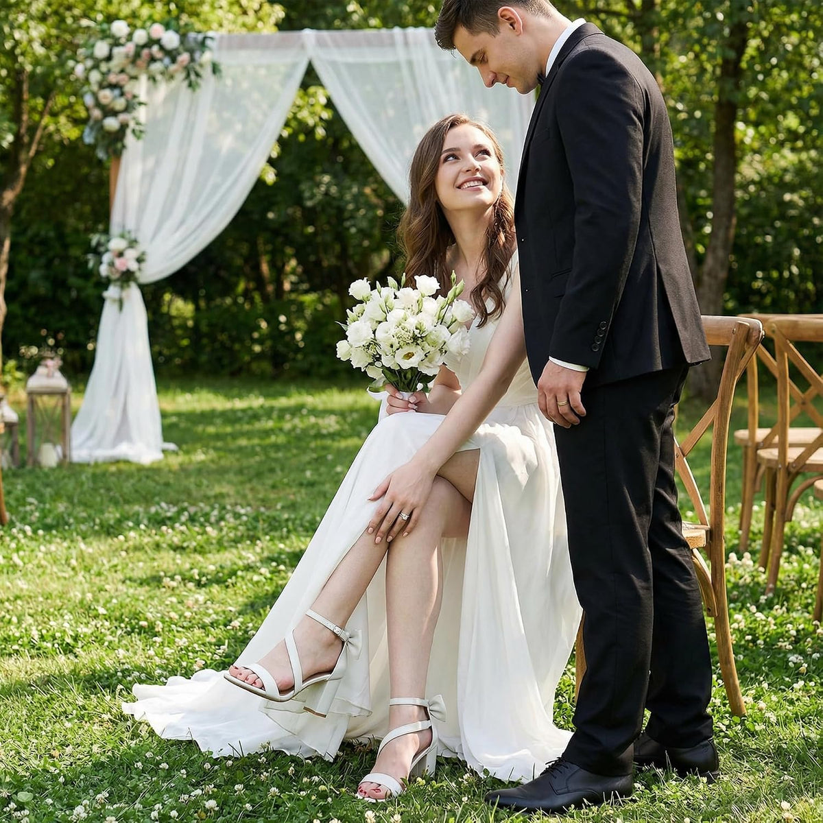 Reimferce Womens Comfortable Heels For Wedding: No Blisters & Sore Feet By 40% Better Shock Absorption During Wedding - 8-Hour Keeping Pain-Free For Brides & Bridesmaids