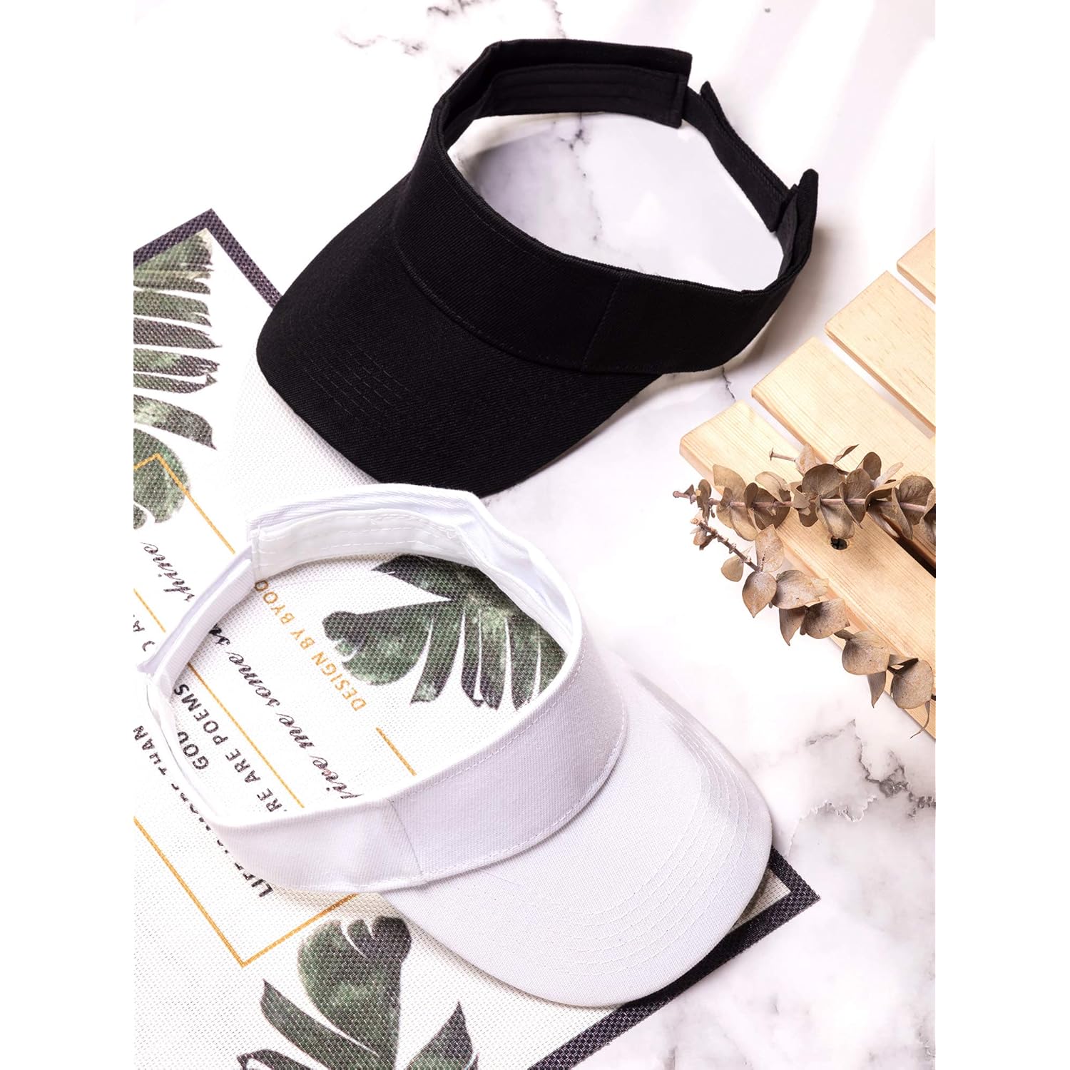 5 Pieces Sport Wear Athletic Visor Sun Visor Adjustable Cap Men Women Sun Sports Hat(Navy, Black, White, Khaki, Light Gray)