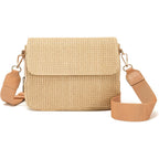 Faux Straw Small Crossbody Bag Women Summer Woven Sling Purse For Beach Travel Vacation Essentials Raffia