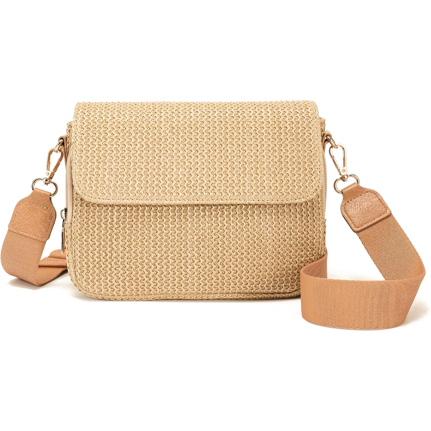 Faux Straw Small Crossbody Bag Women Summer Woven Sling Purse For Beach Travel Vacation Essentials Raffia