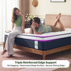 Yantan Queen Mattress 12 Inch, Medium Firm Hybrid Queen Size Mattress In A Box, Memory Foam And Pocket Springs For Breathable Comfort, Pressure Relief, Motion Isolation, Certipur-Us Certified