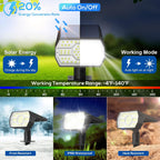 Nymphy Solar Lights Outdoor Waterproof Ip68, 56 Led 3 Lighting Modes Solar Powered Garden Yard Spot Solar Lights For Outside Landscape- 4 Pack (Cool White)