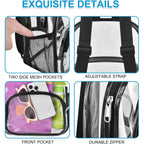 Busiuw Clear Backpack for Stadium Events Clear Backpack 12x12x6 with Front Pocket for Concert Sport Fashion Women Backpack Events Work Travel