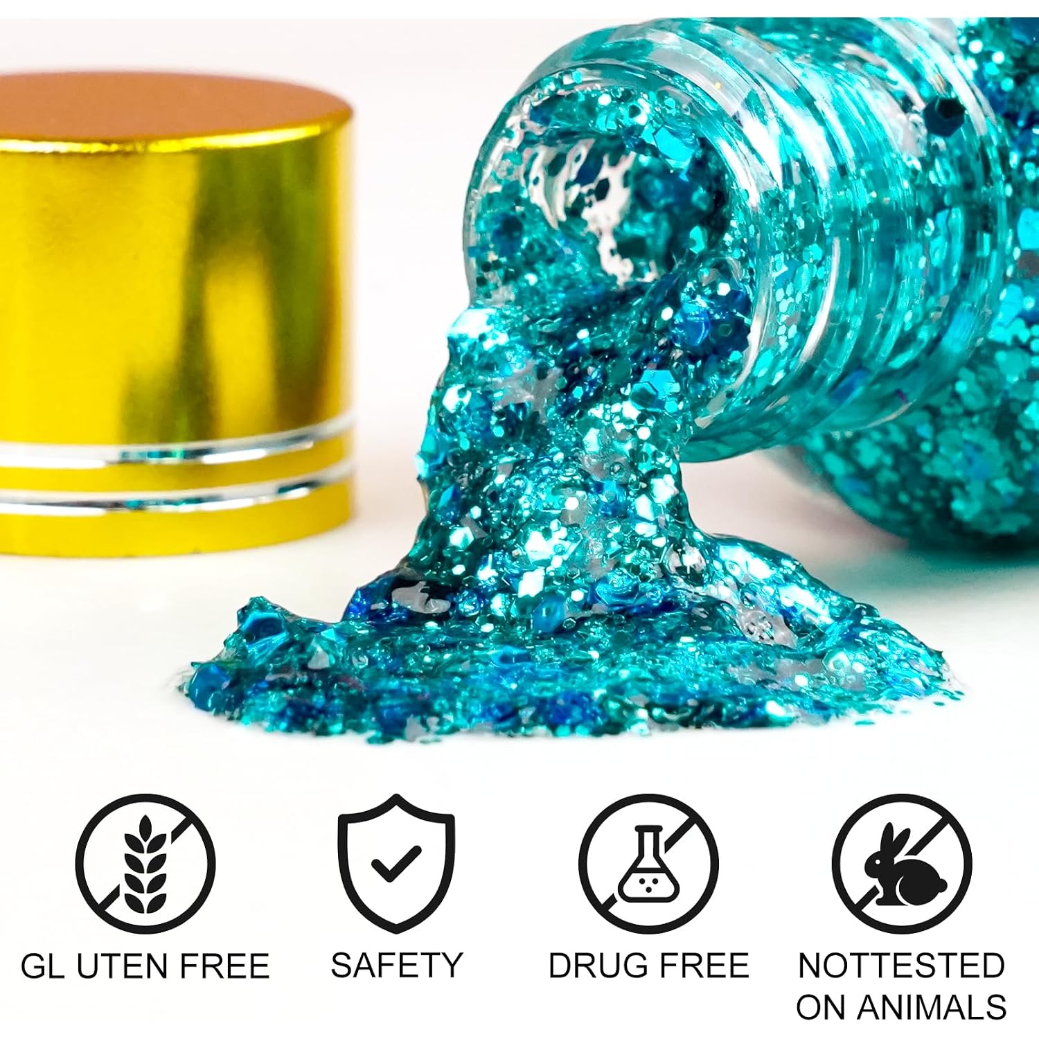 Body Glitter Gel, 6 Colors Body Face Glitter Gel Set For Skin & Hair, Shimmer Liquid Eyeshadow Festival Glitter Makeup, Sparkles Rave Accessories For Holiday, Concerts, Party, Mermaid Series Set