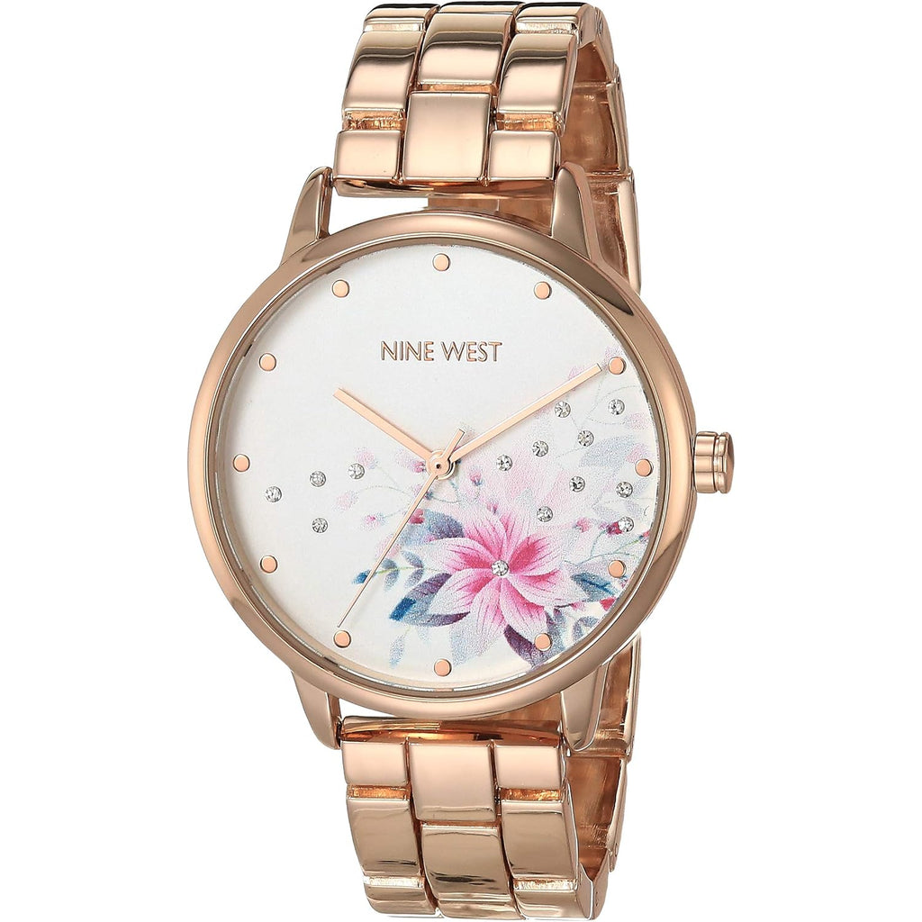 Nine West Women'S Crystal Accented Bracelet Watch