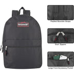 Trail Maker Classic 17 Inch Backpacks With Adjustable Padded Straps | School Backpacks For Girls, Boys (Black)