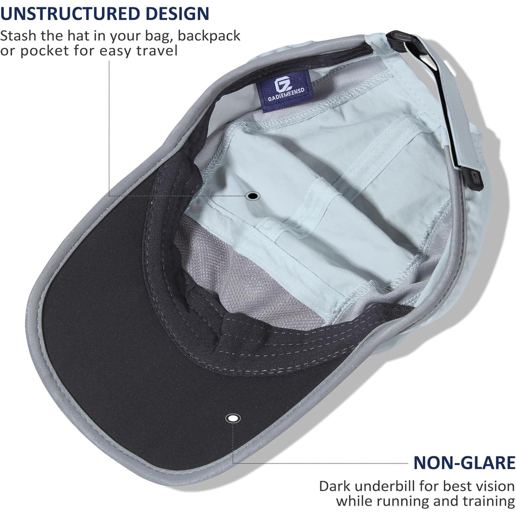 GADIEMKENSD Reflective Folding Outdoor Hat Unstructured Design UPF 50+ Sun Protection Sport Hats for Womens and Mens