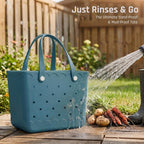 X-Large Rubber Tote Beach Bag For Women | Medium Durable Rubber Bag Waterproof Washable Versatile Tote Bags