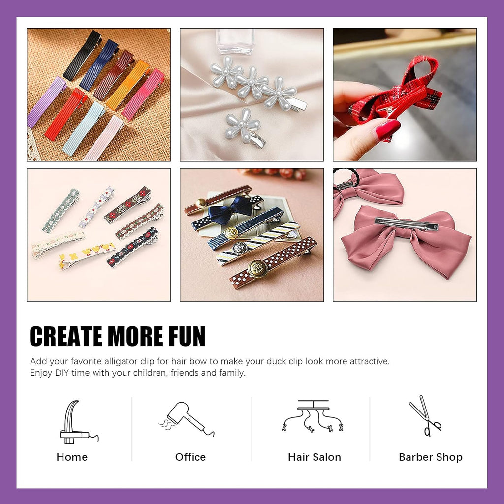 Swpeet 200Pcs 1.26inch - 3.2cm Alligator Hair Clips Kit, Perfect for Metal Duck Bill Hair Clips Flat Top Single Prong Hairpins for Hair Styling DIY Accessories (1.26 Inch)
