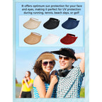 6 Pack Adult Sun Visor Hats Wide Brim Sun Visors UV Protection Summer Beach Visor for Women Girls Outdoor Running