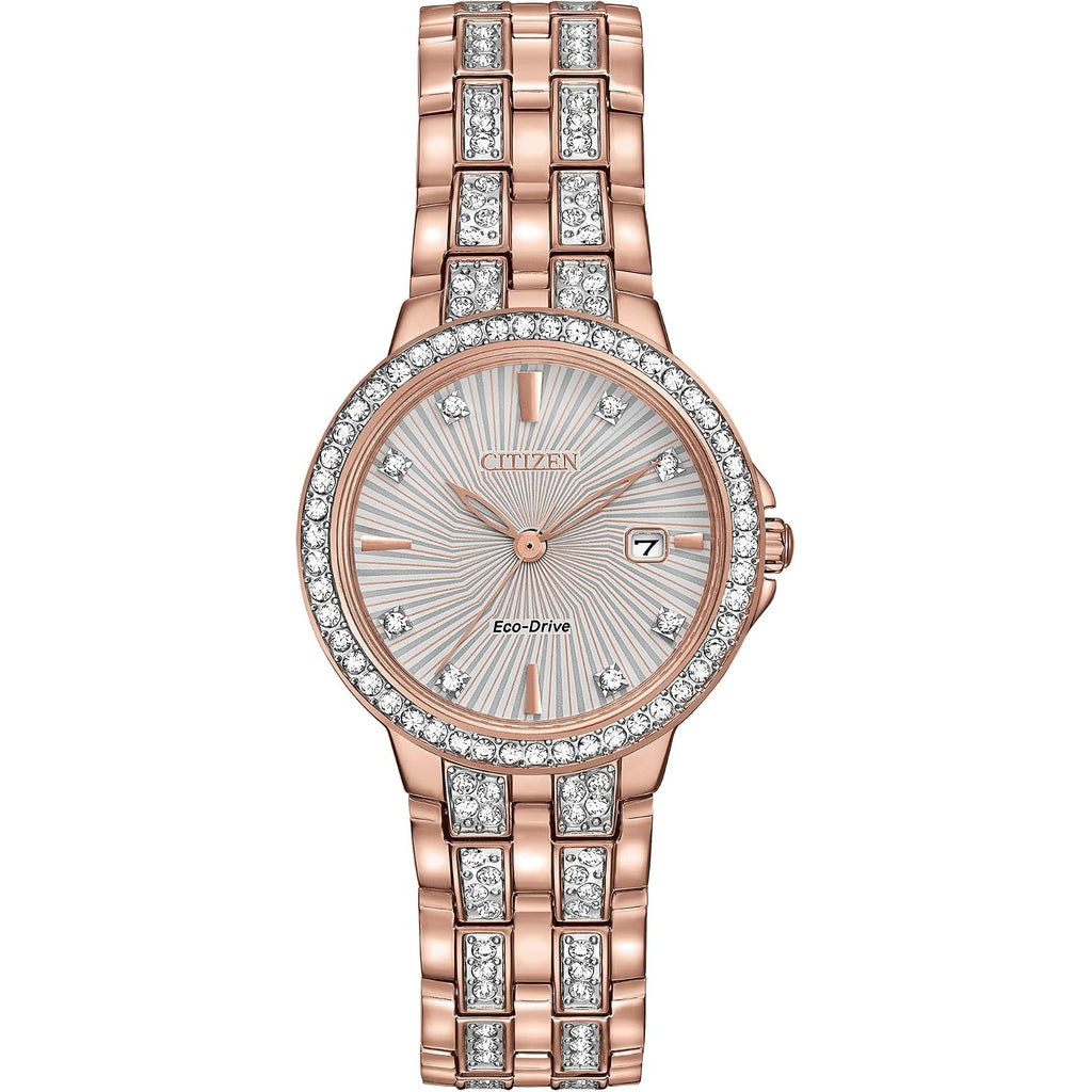 Citizen Ladies' Silhouette Crystal Eco-Drive Watch, 3-Hand Date