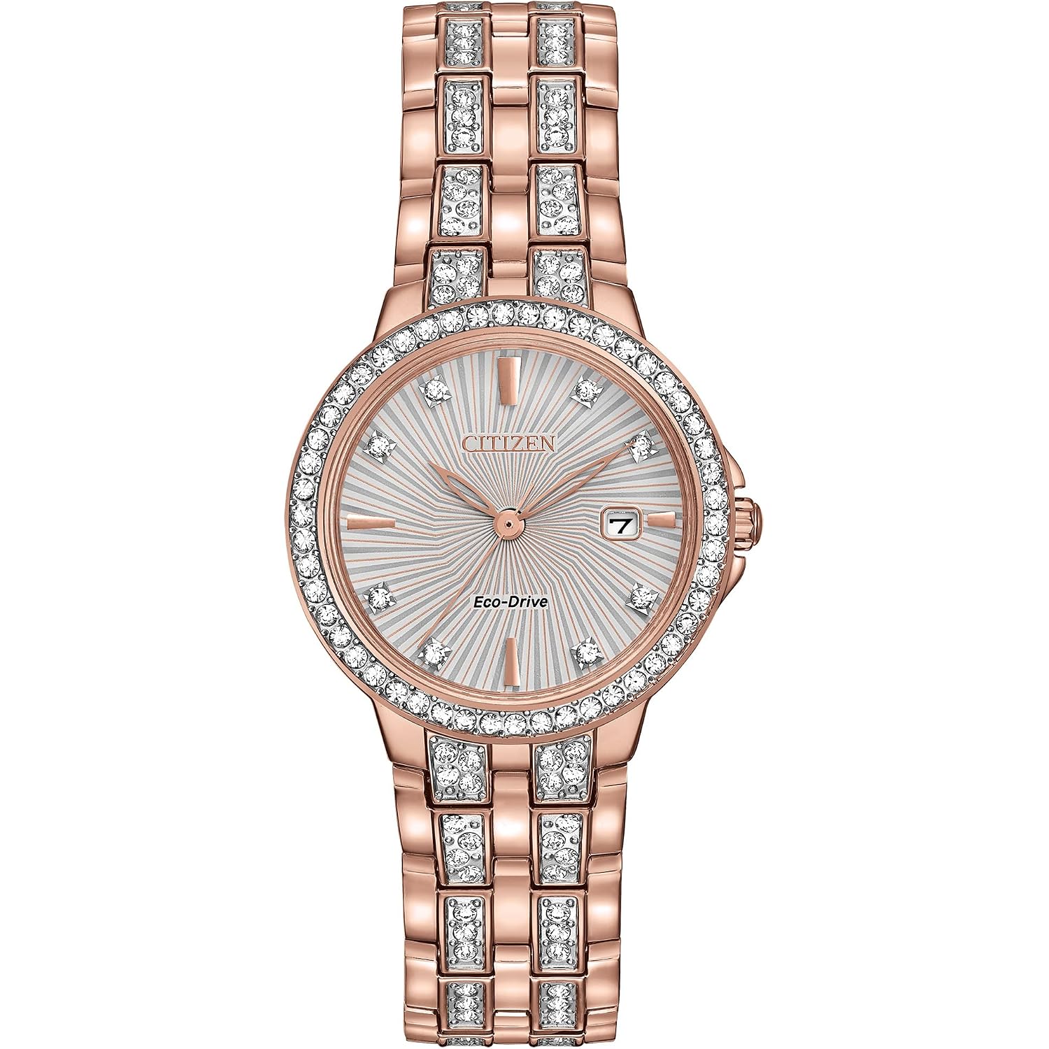 Citizen Ladies' Silhouette Crystal Eco-Drive Watch, 3-Hand Date