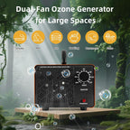 Hhgm 198,000Mg/H Dual-Fan Ozone Machine Generator High Capacity Ozone Odor Eliminator Odor Removal Air Purifier Ionizer & Deodorizer For Car, Home, Smoke, Pets, Industrial, Basement, Commercial