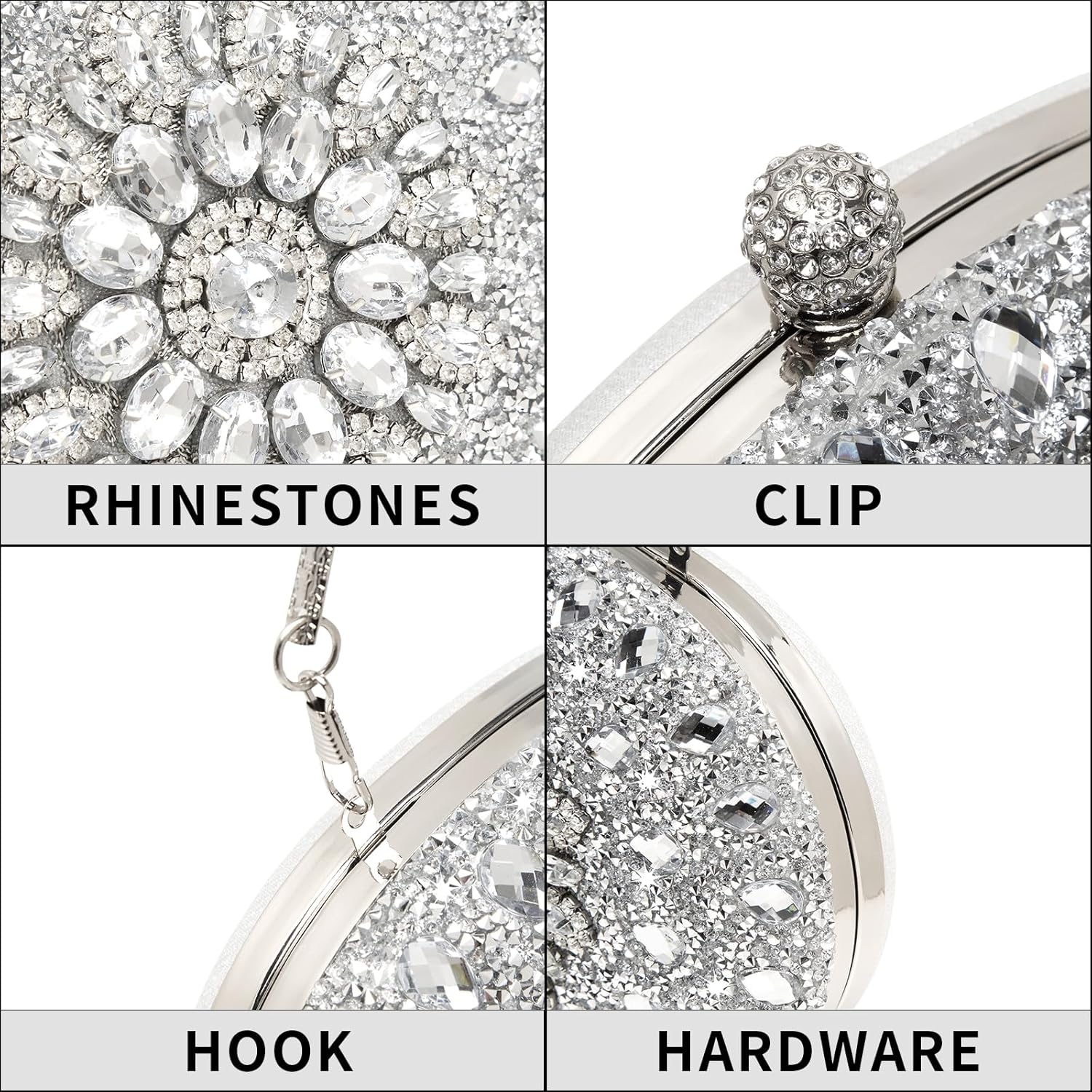 Beaguful Women's Evening Bags Sparkly Rhinestone Clutch Purses Luxury Handbags | Sparkly, Rhinestone, Luxury, Sparkly, Rhinestone, Luxury
