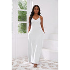 Vunahzma Womens Casual Fashion Sleeveless Plus Size Loose Long Sexy Maxi Dress With Pockets