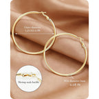 6 Pairs Silver Gold Hoop Earrings for Women - 14K Gold Plated 316 Stainless Steel, Hypoallergenic Lightweight 20/30/40/50/60/70mm Hoops Set