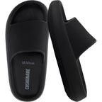 Cushionaire Feather Eva Slides For Women – Comfortable Slip On Womens Slippers, Indoor Outdoor Shower Shoes, Beach Essential Cloud Slides
