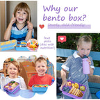 Qqko Bento Lunch Box For Kids Girls Boys, Toddler Kids Lunch Boxes For School, Lunch Containers For Adults With 4 Compartments, Sauce Container, Utensils, Food Picks And Muffin Cups, Purple