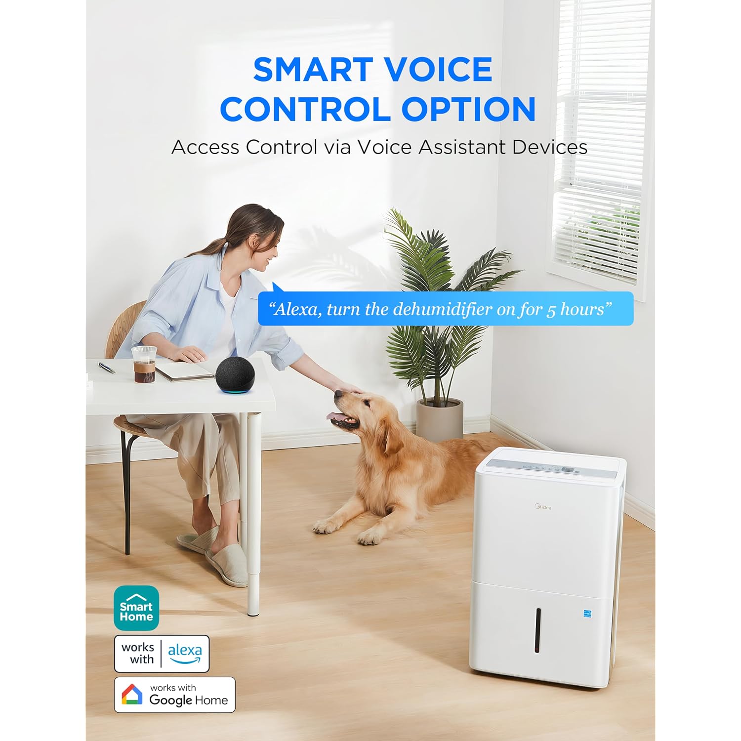 Midea 1,500 Sq. Ft. Energy Star Certified Dehumidifier With Reusable Air Filter 22 Pint - Ideal For Basements, Large & Medium Sized Rooms, And Bathrooms (White)