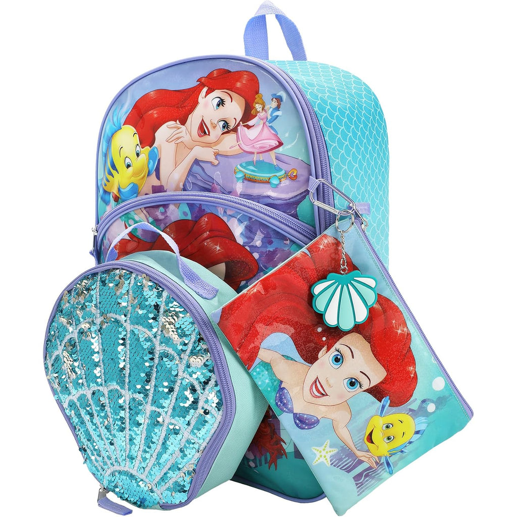 The Little Mermaid 16" 5-Piece Backpack And Lunchbox Set