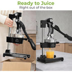 Zulay Kitchen Cast Iron Juicer - Heavy Duty Manual Juicer With Detachable Strainers For Easy Cleaning, Orange Juice Press For Citrus Fruits, Perfect For Bartenders, Juice Lovers & Health Enthusiasts