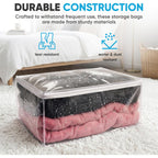 Handy Laundry Comforter Storage Bag – Large 90L Clear Zippered Organizer For Blankets, Bedding, Clothes & Pillows, Durable Plastic Storage For Closet, Moving, Under Bed – Dust & Moisture Protection