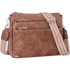Crossbody Bags for Women Rfid Travel Crossbody Purses Leather Handbags Medium Shoulder bag with Adjustable Strap