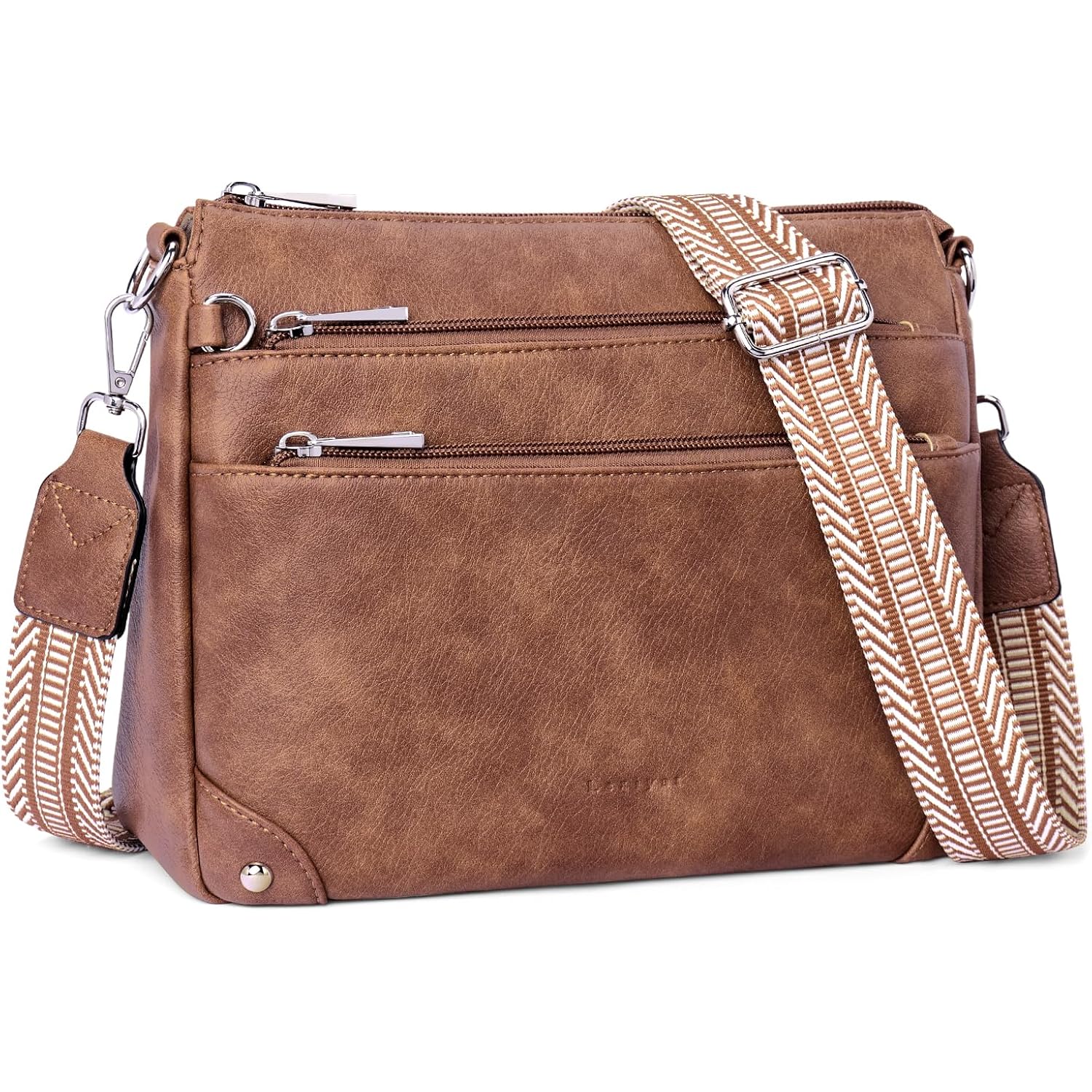 Crossbody Bags for Women Rfid Travel Crossbody Purses Leather Handbags Medium Shoulder bag with Adjustable Strap