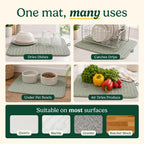 Cuisinart Dish Drying Mat For Kitchen Counter - 2-Pack Xl 18X24 Ultra Absorbent Microfiber Dish Mat - Fast Drying, Machine Washable, Foldable Countertop Pad - Safe For Granite & Quartz