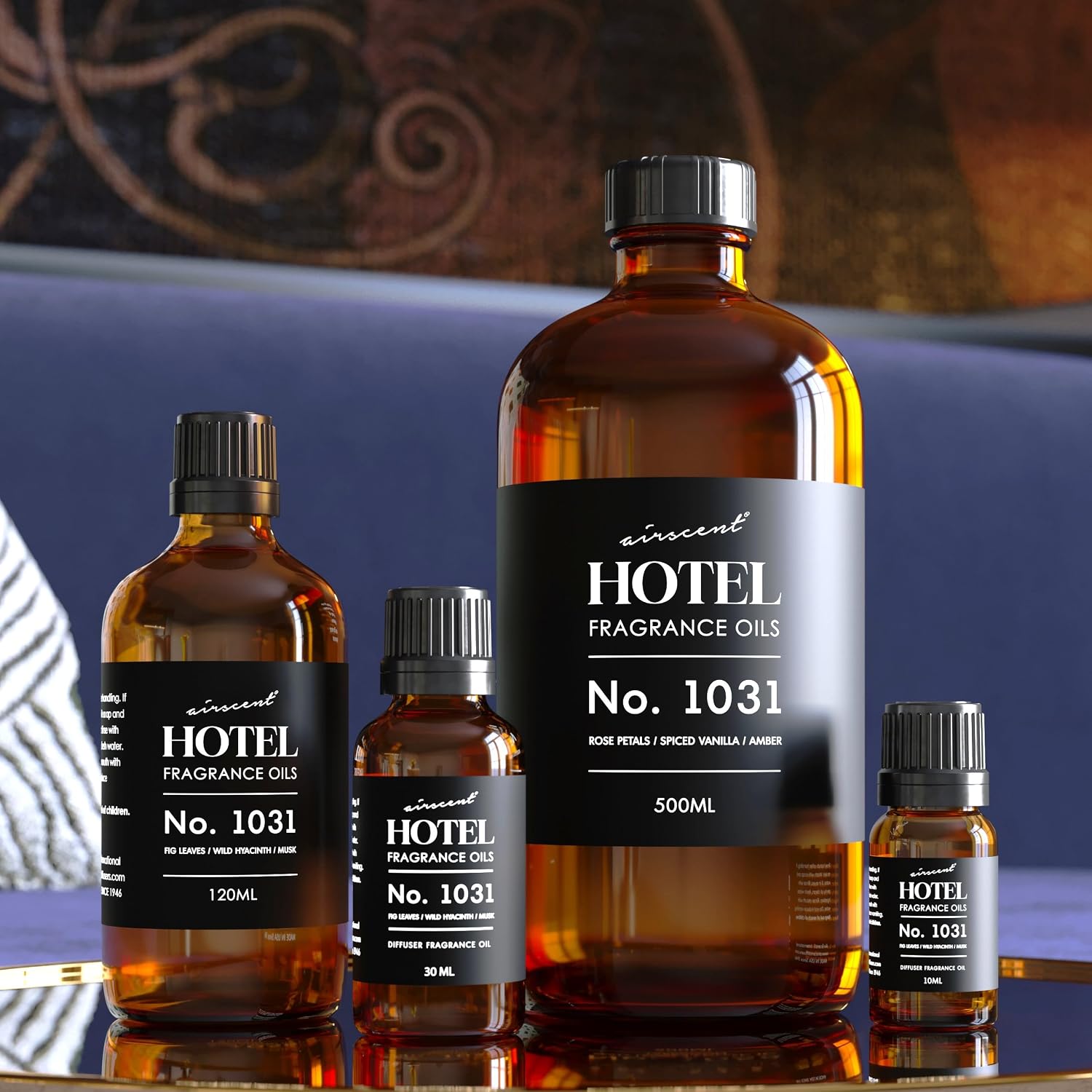 Airscent Hotel Diffuser Oil No. 1031 - Rose Spiced Vanilla Amber - 30 Ml | Premium Fragrance Oil For Ultrasonic And Waterless Diffusers And Crafting - 1 Fl Oz Glass Bottle With Dropper