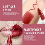 Depuplum Burgundy Lipstick Gradient Matte Lipsticks Lip Liner Combo Set for Women Waterproof Long Lasting Lip Stick Pencil Cream Lip Liner and Lipstick Combo for Mothers Day, E4