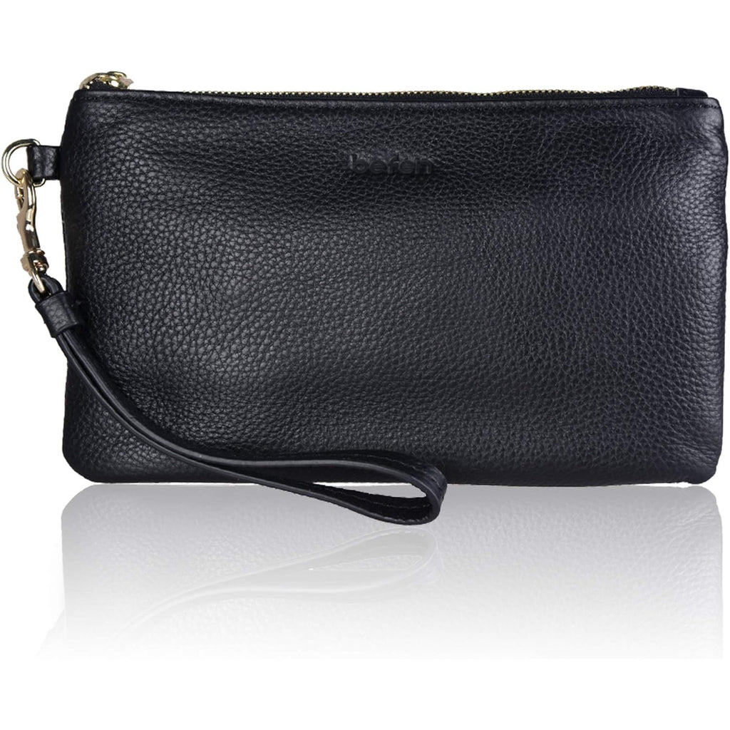 befen Genuine Leather Wristlet Clutch RFID Blocking Bag Cell Phone Wallet Purse Wristlet Wallet Purses and Handbags for Women