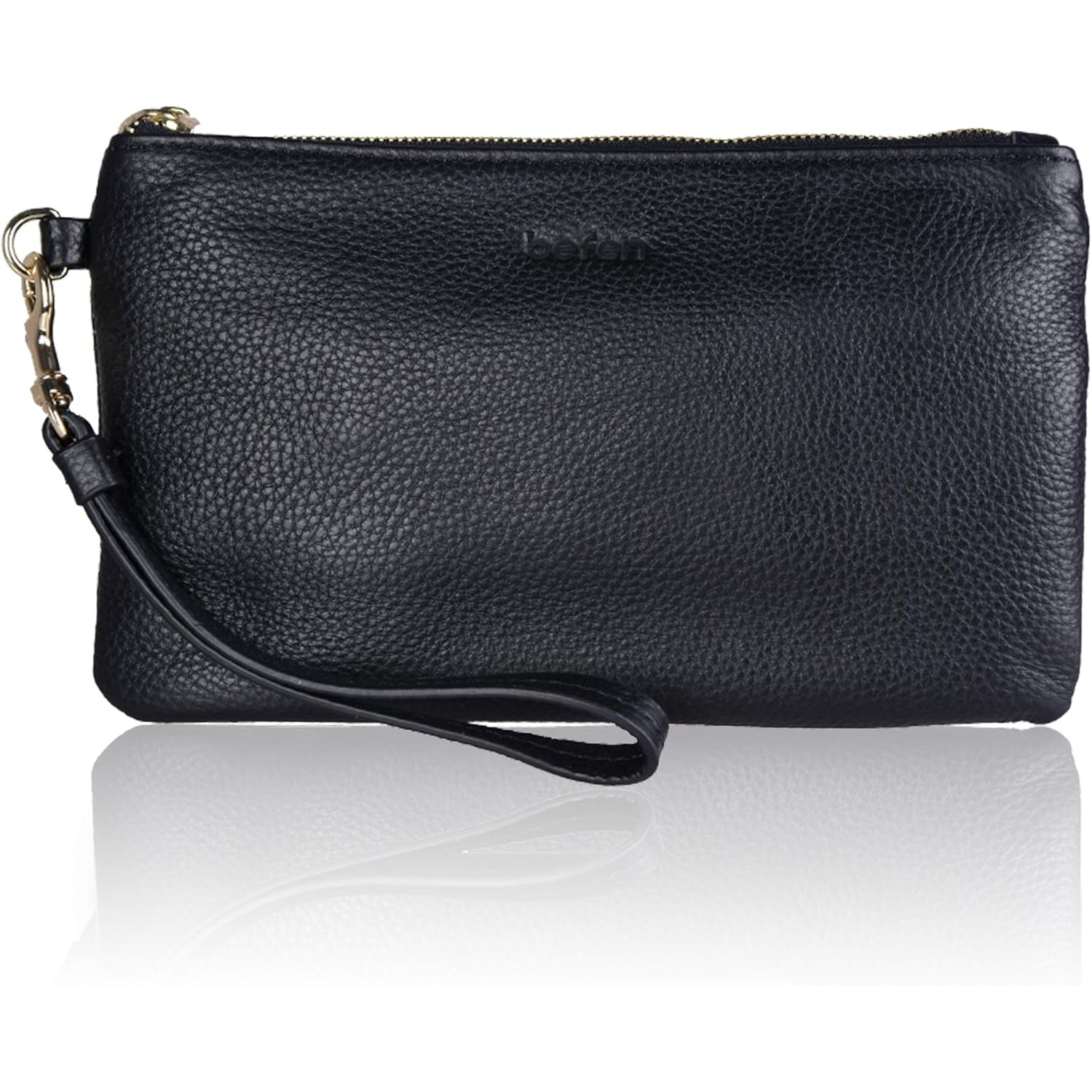 befen Genuine Leather Wristlet Clutch RFID Blocking Bag Cell Phone Wallet Purse Wristlet Wallet Purses and Handbags for Women
