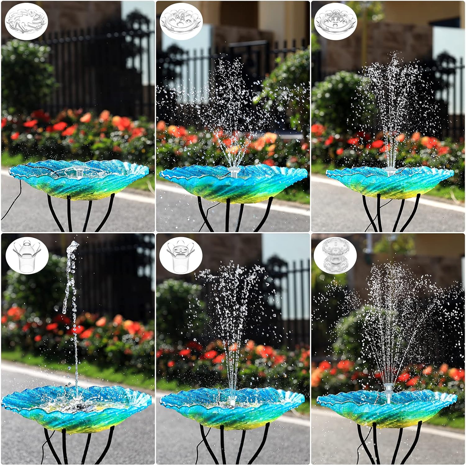 Aisitin 3.5W Solar Fountain Pump For Bird Bath Separated Design & 8 Nozzles | 3 Anti-Drift Brackets, Attracting Birds, Upgrade Filter, Floating Diy Solar Bird Bath Fountain For Garden Fish Tank Pond Yard