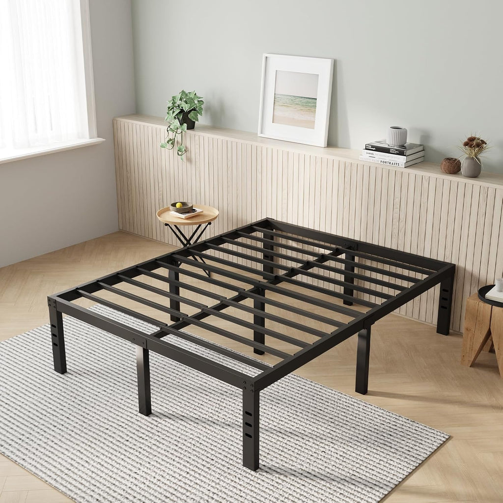 Novilla Queen Bed Frame, 14 Inch Metal Platform Bed Frame Queen Size With Storage Space Under Bed, Heavy Duty Steel Slat Support, Easy Assembly, No Box Spring Needed