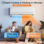 Albott 12,000 Btu Mini Split Air Conditioner And Heater Seer2 18, 115V | Inverter Energy-Efficient Ac With Self-Cleaning, Remote And App Control, Easy Installation, Cools Up To 750 Sq.Ft.