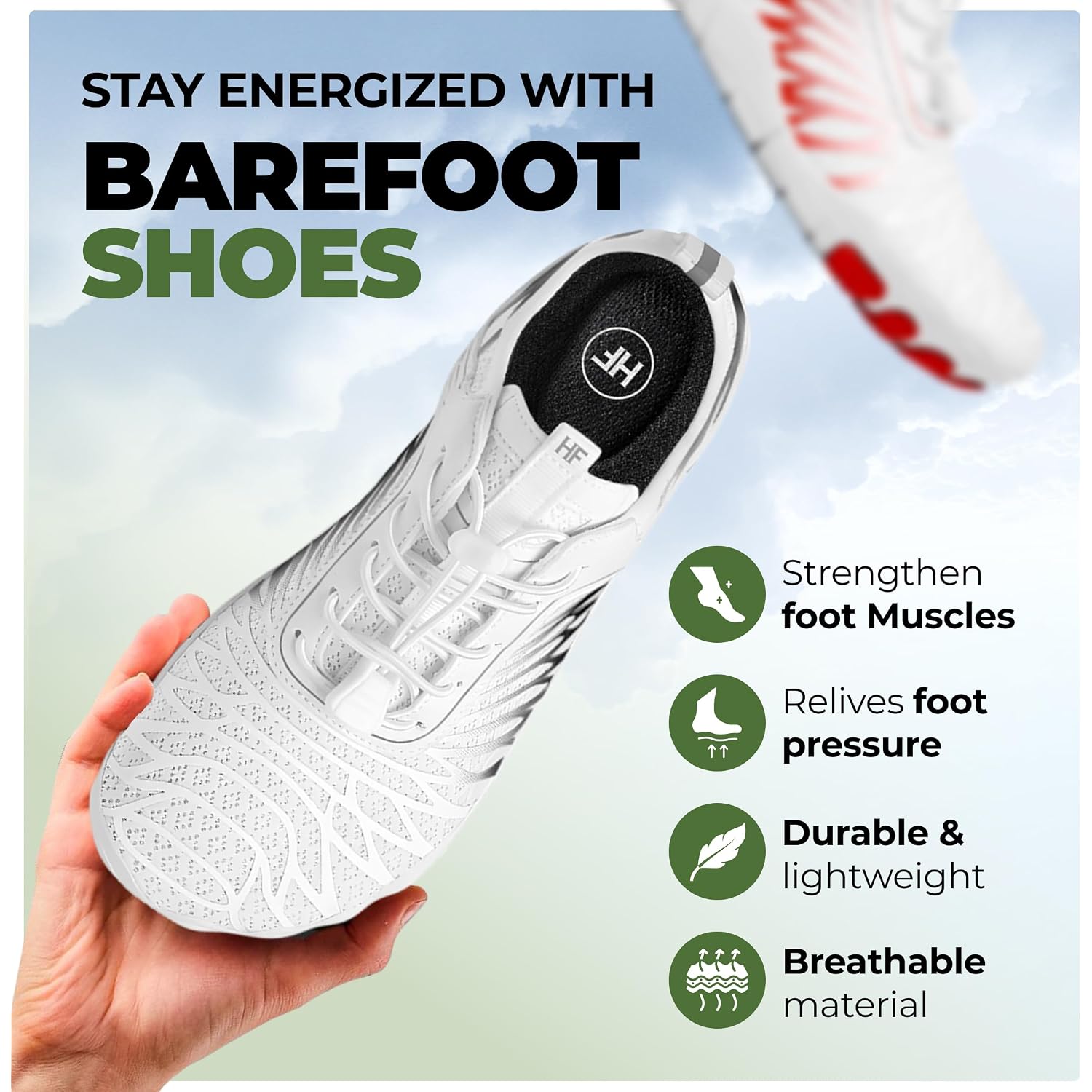Hike Footwear Hf Signature Healthy & Non-Slip Breathable Barefoot Shoesfor Women Men, Wide Toe Flexible, Lightweight Daily Wear Walking Shoes Unisex