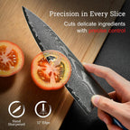 Atumuryou Japanese Chef Knife, 8 Inch Damascus Kitchen Knife With Vg10 Steel, Ultra Sharp Professional Cooking Knives With Resin Wood Handle, Gift Box For Home & Restaurant