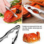 20-Pack Crab Crackers And Tools Set,Seafood Boil Party Supplies Includes 6 Crab Crackers, 6 Lobster Shellers, 6 Crab Leg Forks/Picks And 2 Seafood Scissors & Black Storage Bag - Nut Cracker Set