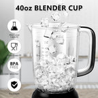 Bear Blender, 2025 New 700W Smoothie Countertop Blender With 40Oz Cup For Shakes And Smoothies, 3-Speed For Crushing Ice, Puree And Frozen Fruit With Autonomous Clean