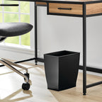 Idesign Small Plastic Bathroom Trash Can, Black | Slim Rectangle, For Bedroom, For Office, For Dorm