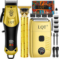 Hair Clippers for Men Professional, Beard Trimmer Kits & Sets, Electric Shavers, Hair Clippers & Trimmer Ceramic T-Blade, for Barber, Father Gifts for Men (Gold)
