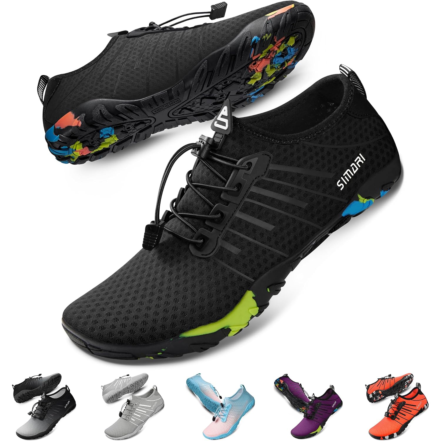 Simari Water Shoes For Women Men - Barefoot Quick-Dry Aqua Socks | Lightweight Swim Shoes For Surfing, Swimming, Beach Sports, Kayaking, Diving | Non-Slip Design