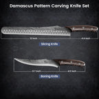 SYOKAMI Brisket Slicing Knife Set, Carving and Boning Knife for Meat & Turkey Cutting, Japanese Style High Carbon Steel Kitchen Knives Set For Home & BBQ, Wood Ergonomic Full Tang Handle, Ideal for Gift