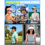 Sports Sun Visor for Men & Women Breathable Mesh, Stretchy Foldable Cooling Visor Hat for Running, Golf, Tennis, Hiking