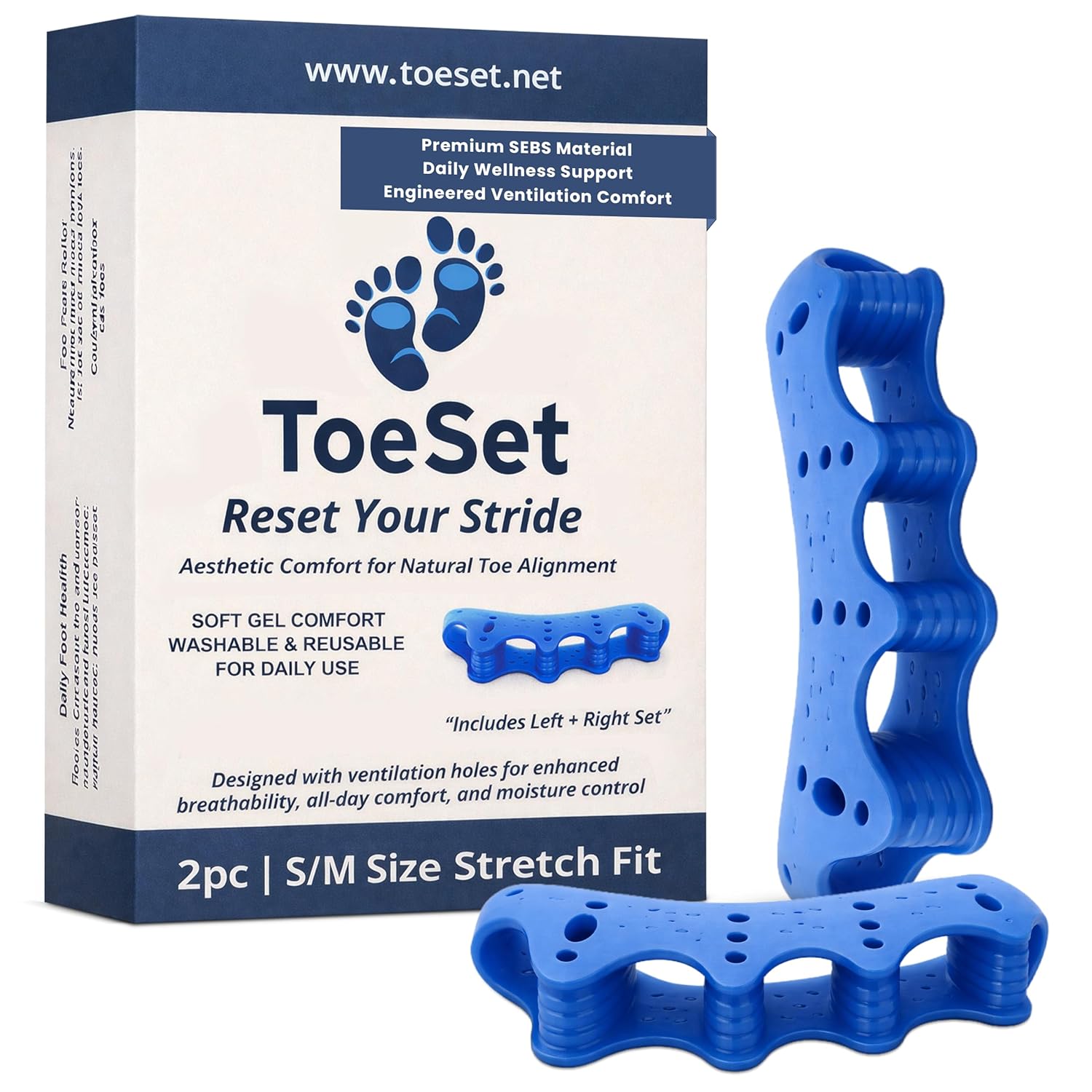 Toe Separators – Soft Gel Toe Spacers for Alignment, Stretching, Yoga and Everyday Foot Comfort (Small/Medium)