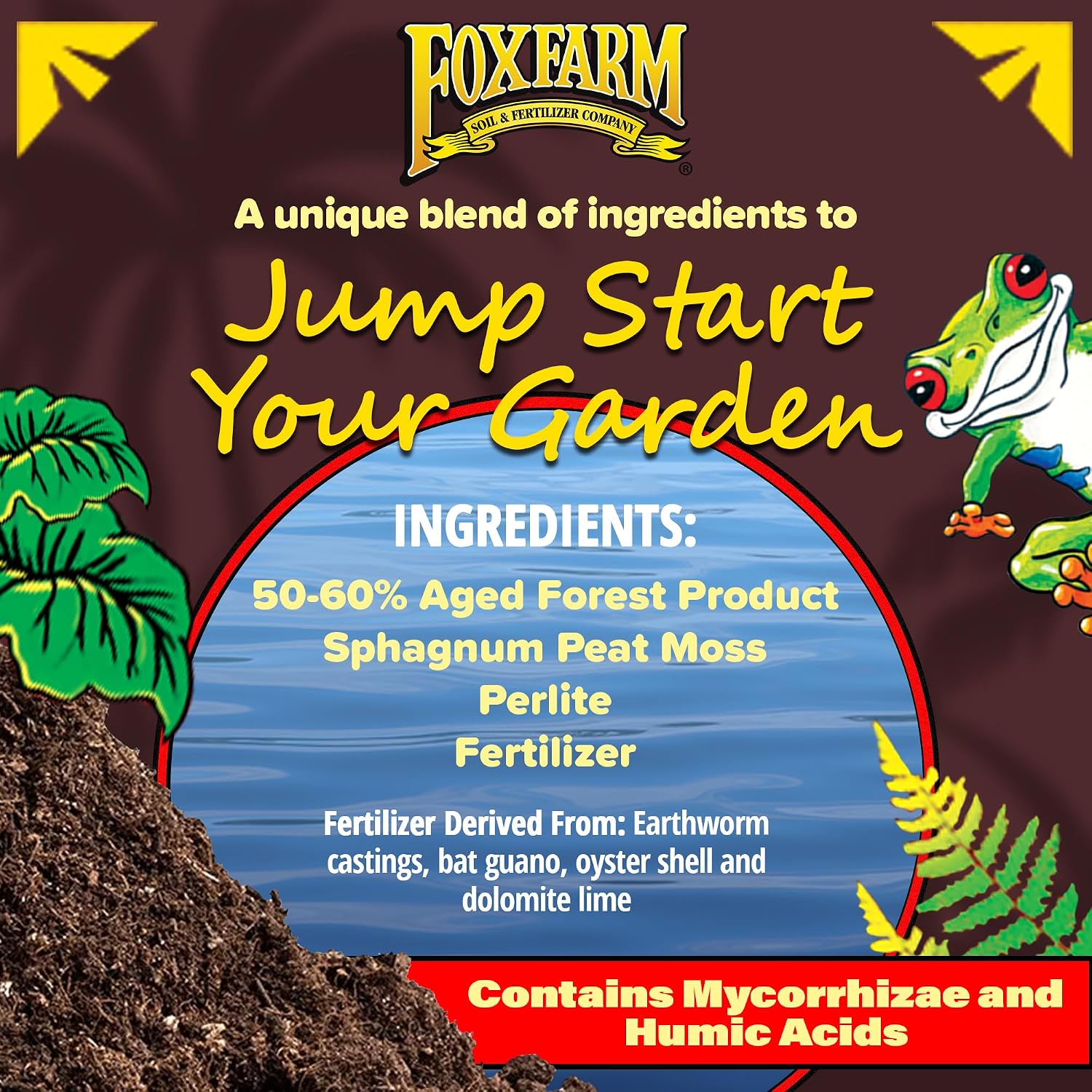Foxfarm Happy Frog Potting Soil With 2 Plant Tags, 12 Quarts – Ready-To-Use Amended Container Blend With Soil Microbes, Earthworm Castings & Bat Guano – For Indoor & Outdoor Plants